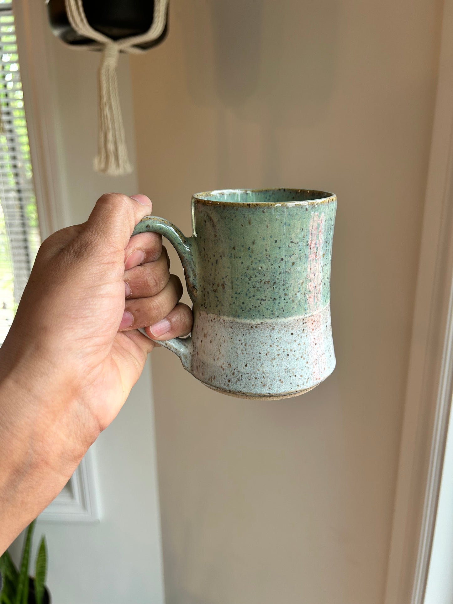 Sage/White Pottery Mug