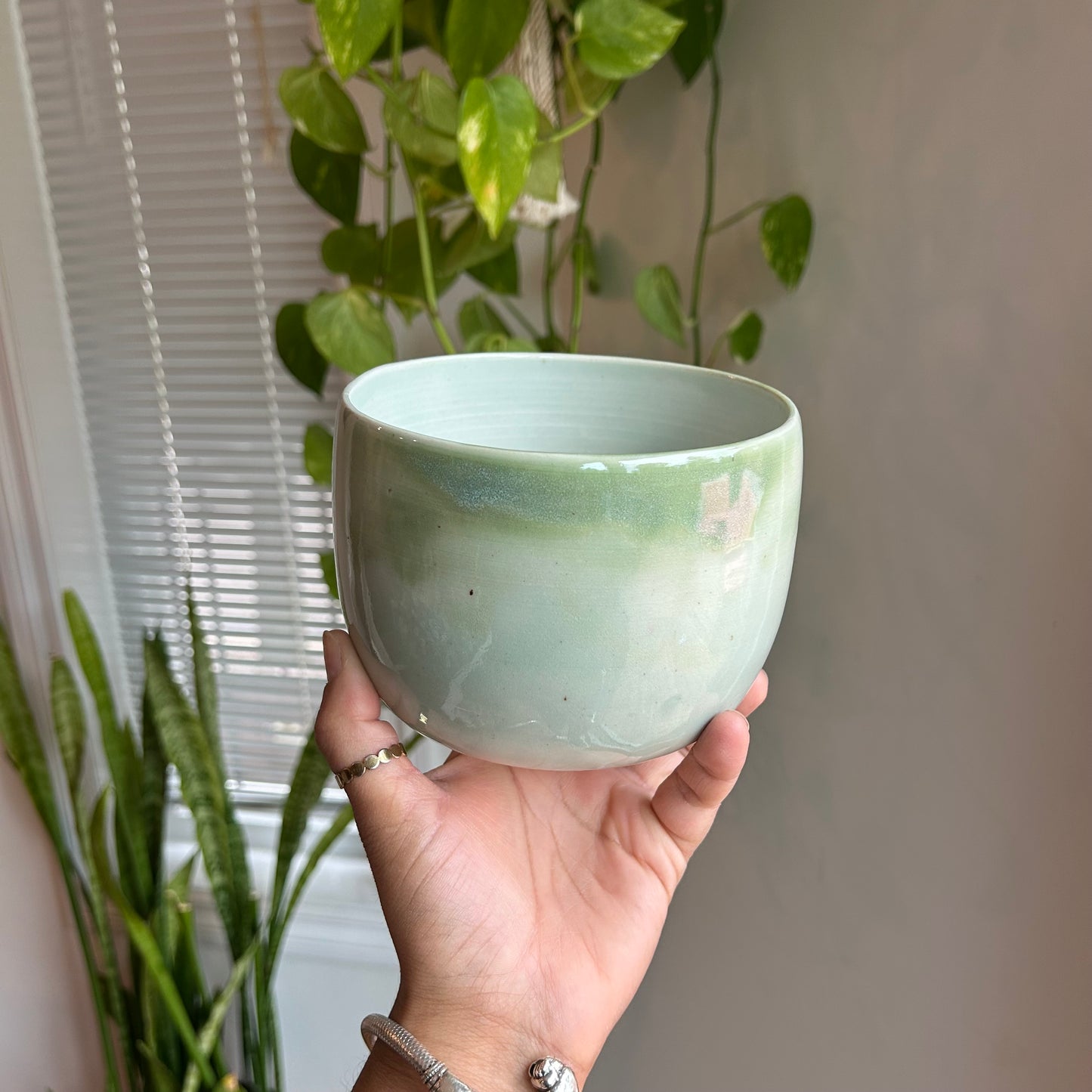 Multi Tone Pottery Soup Bowl