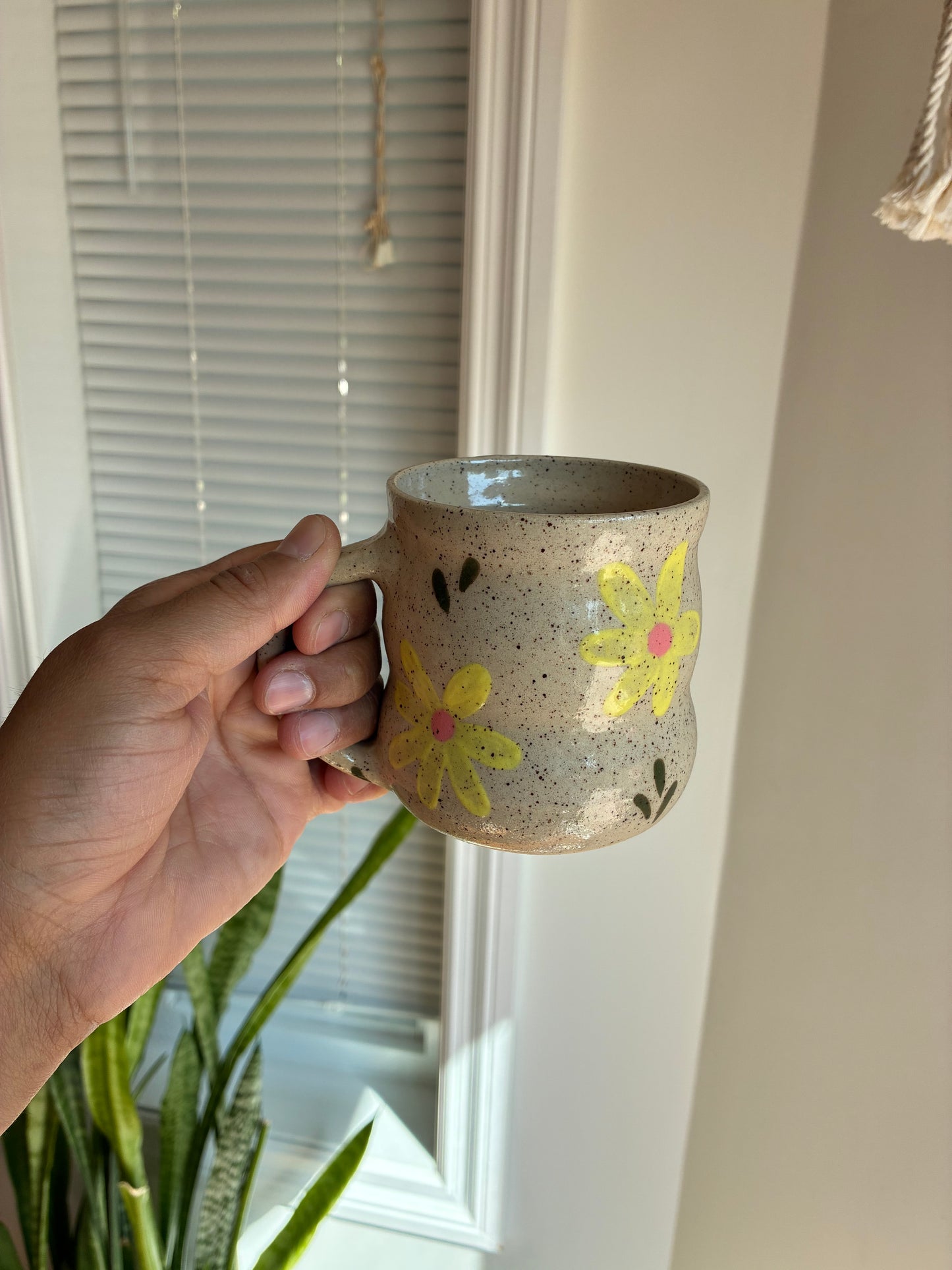 Yellow Flower Pottery Mug
