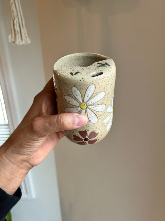Carved Floral Sip Cup