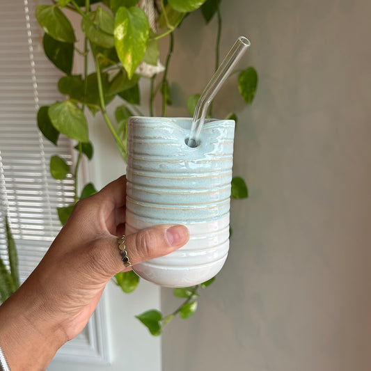 Light Blue/White Tumbler