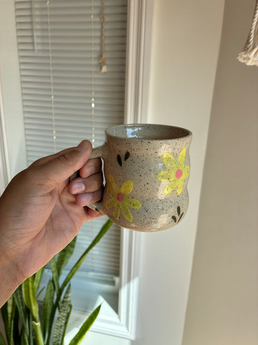 Yellow Flower Pottery Mug