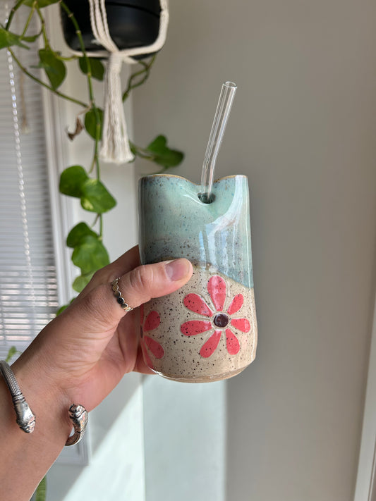 Carved Floral Tumbler